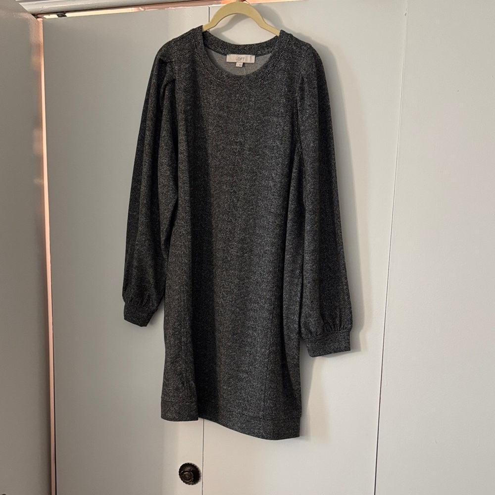 LOFT Black and White Patterned Dress